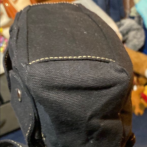 Black Shoulder Bag white stitching - Picture 6 of 9